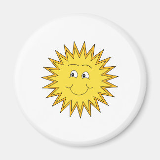 Yellow Summer Sun with a Happy Face. Magnet