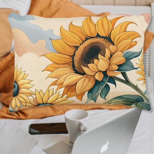 Yellow Summer Sunflower Painting  Decorative Cushion (Creator Uploaded)