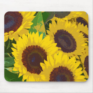 Yellow summer sunflowers mouse pad