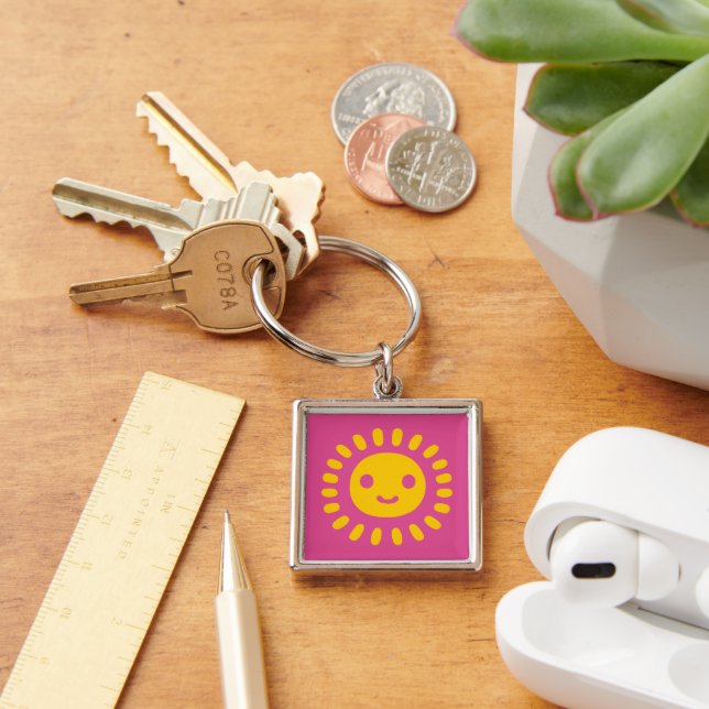 Yellow Sun Art Key Ring (Desk)