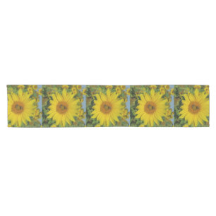 yellow sun flower summer blossom short table runner
