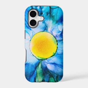 Yellow Sun in Blue Sky Alcohol Ink OtterBox iPhone