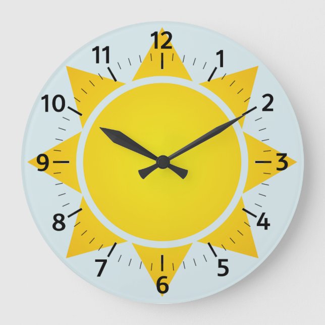 Yellow Sun Large Clock (Front)