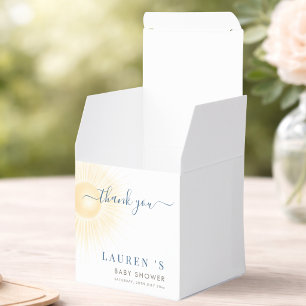 Yellow Sun Sunshine Baby Shower Thank you  Favour Box