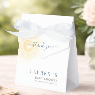 Yellow Sun Sunshine Baby Shower Thank you Favour Box