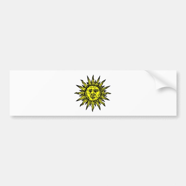 Yellow Sun Symbol Bumper Sticker (Front)