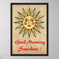 Yellow sun with a face (Good Morning Sunshine)