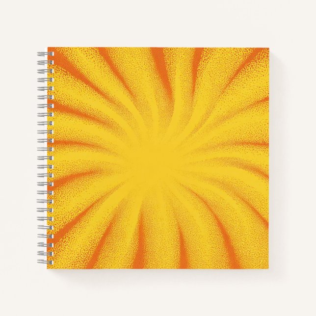 Yellow Sunburst Background – Retro Vintage Texture Notebook (Front)