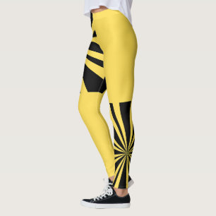 Yellow Sunburst Repeating Leggings