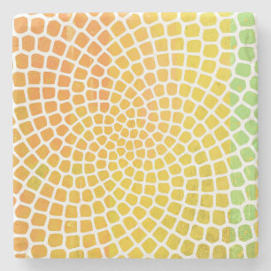 Yellow Sunburst Stone Coaster