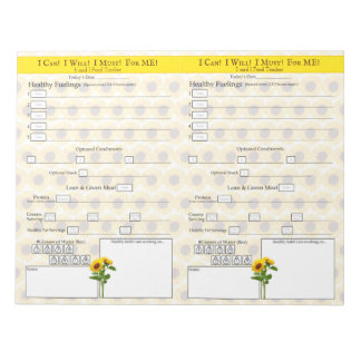 Yellow Sunflower 5 and 1 Food Tracker Notepad