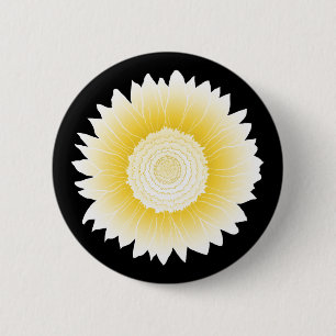 yellow sunflower 6 cm round badge