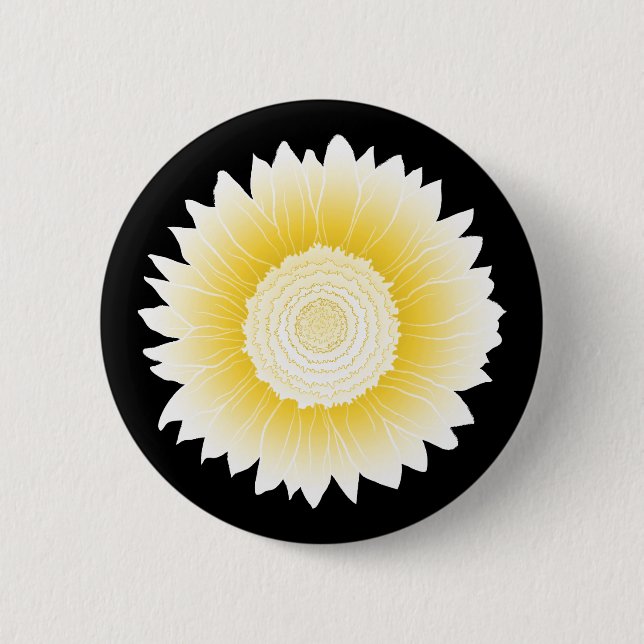 yellow sunflower 6 cm round badge (Front)