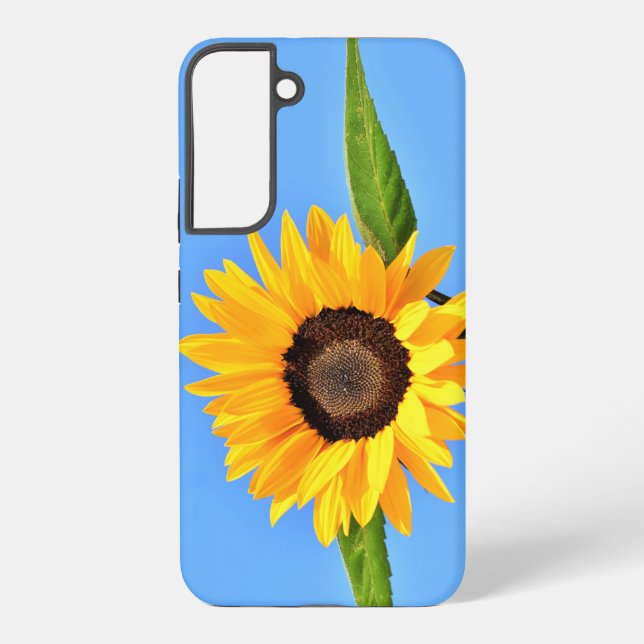 Yellow Sunflower Against Sun On Blue Sky Samsung Galaxy S22+ Case (Back)