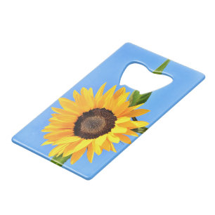 Yellow Sunflower Against Sun on Blue Sky - Summer