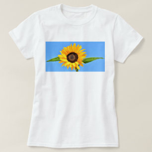 Yellow Sunflower Against Sun on Blue Sky T-Shirt