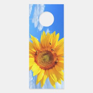Yellow Sunflower and Bees Door Hanger