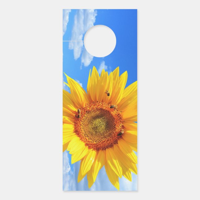 Yellow Sunflower and Bees Door Hanger (Front)