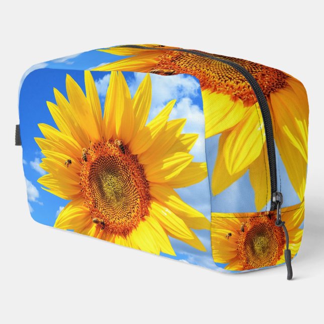 Yellow Sunflower and Bees Dopp Kit (Right Corner)