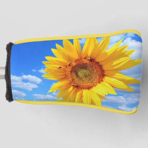 Yellow Sunflower and Bees Golf Head Cover
