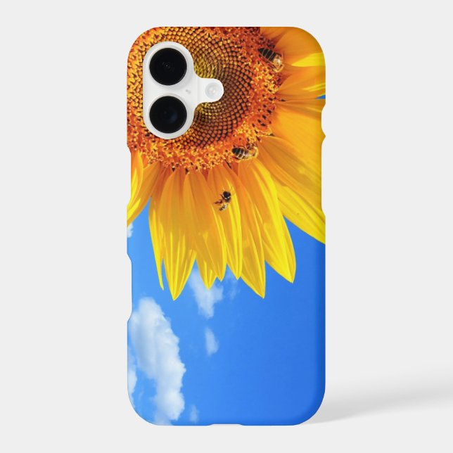Yellow Sunflower and Bees iPhone Case (Back)