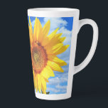 Yellow Sunflower and Bees on Blue Sky Latte Mug<br><div class="desc">Latte Mugs with Yellow Sunflower and Bees on Blue Sky - Summer Day - Photo Flower Nature - You can also personalise - Choose / Add Your Unique Photo - Image / Text - Name / Colour / Font / Size / more - Make Your Special Mug Gift - Resize...</div>