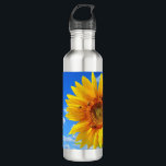 Yellow Sunflower and Bees on Blue Sky - Summer Day 710 Ml Water Bottle<br><div class="desc">Yellow Sunflower and Bees on Blue Sky - Summer Day - Photo Flower Nature - You can also personalise - Choose / Add Your Unique Photo - Image / Text - Name / Colour / Font / Size / more - Make Your Special Gift - Resize and move or remove...</div>