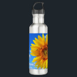 Yellow Sunflower and Bees on Blue Sky - Summer Day 710 Ml Water Bottle<br><div class="desc">Yellow Sunflower and Bees on Blue Sky - Summer Day - Photo Flower Nature - You can also personalise - Choose / Add Your Unique Photo - Image / Text - Name / Colour / Font / Size / more - Make Your Special Gift - Resize and move or remove...</div>