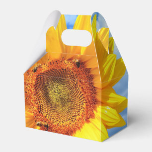 Yellow Sunflower and Bees on Blue Sky - Summer Day Favour Box