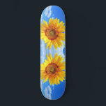 Yellow Sunflower and Bees on Blue Sky - Summer Day Skateboard<br><div class="desc">Yellow Sunflower and Bees on Blue Sky - Summer Day - Photo Flower Nature - You can also personalise - Choose / Add Your Unique Photo - Image / Text - Name / Colour / Font / Size / more - Make Your Special Gift - Resize and move or remove...</div>