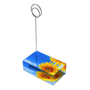 Yellow Sunflower and Bees Place Card Holder