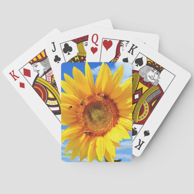 Yellow Sunflower and Bees Playing Cards (Back)