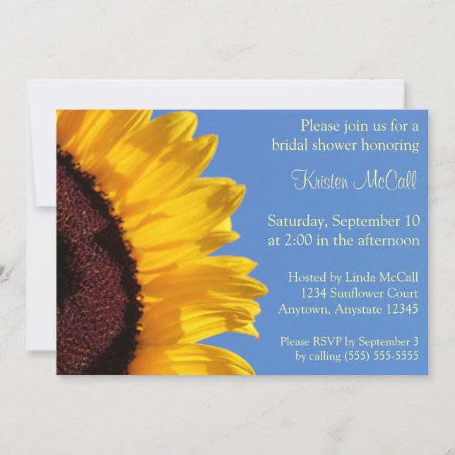 Yellow Sunflower and Blue Sky Invitation (Front)