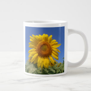 Yellow Sunflower And Blue Sky Large Coffee Mug