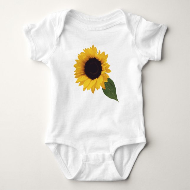 yellow sunflower baby bodysuit (Front)