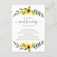 Yellow Sunflower Baby Shower Book for Baby