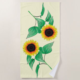 Yellow Sunflower Bath Towel - Choose Colour