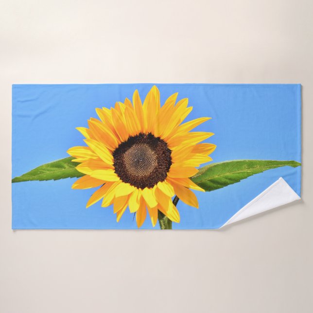 Yellow Sunflower Bath Towels Blue Sky (Bath Towel)