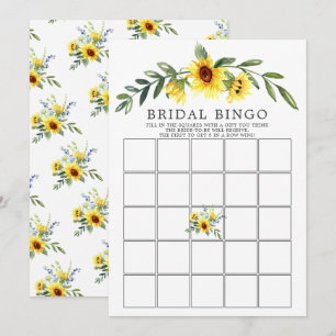 Yellow Sunflower BINGO Bridal Shower Game Invitation