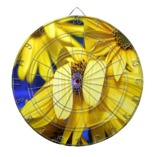 Yellow Sunflower, Blue Bee Dartboard