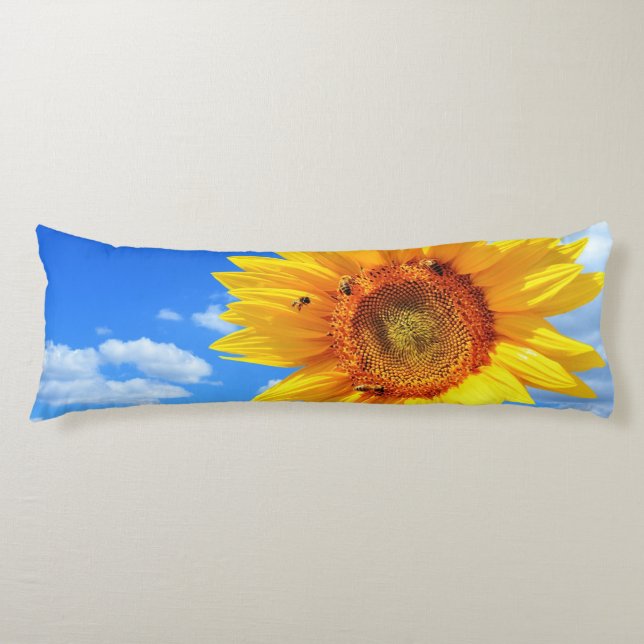 Yellow Sunflower Body Pillow (Front)