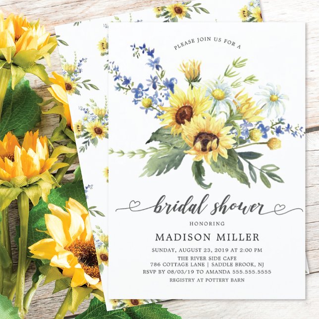Yellow Sunflower Bridal Shower Invitation (Creator Uploaded)