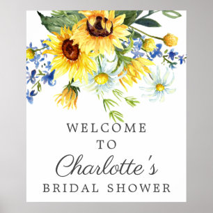 Yellow Sunflower Bridal Shower Welcome Sign