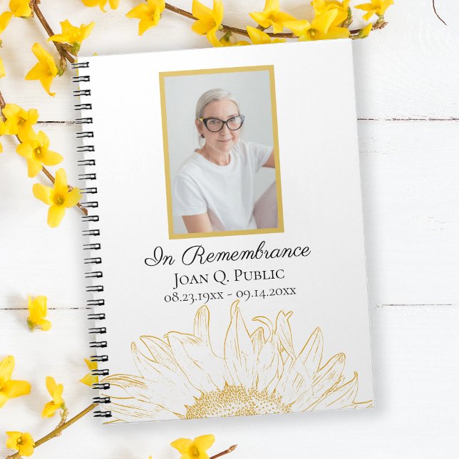 Yellow Sunflower Celebration of Life Funeral   Notebook (Creator Uploaded)