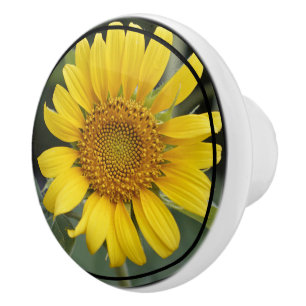 Yellow Sunflower Ceramic Knob