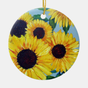 Yellow Sunflower Ceramic Tree Decoration