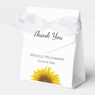 Yellow Sunflower Class of 2026 Graduate Thank You Favour Box