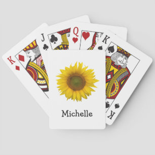 Yellow Sunflower Country Cute Floral Playing Cards