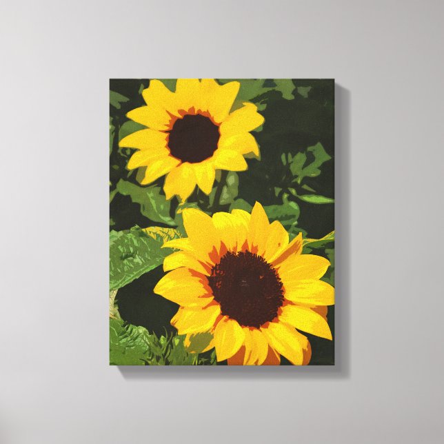 Yellow sunflower design canvas print (Front)