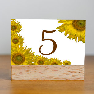 Yellow Sunflower Edge Table Numbers